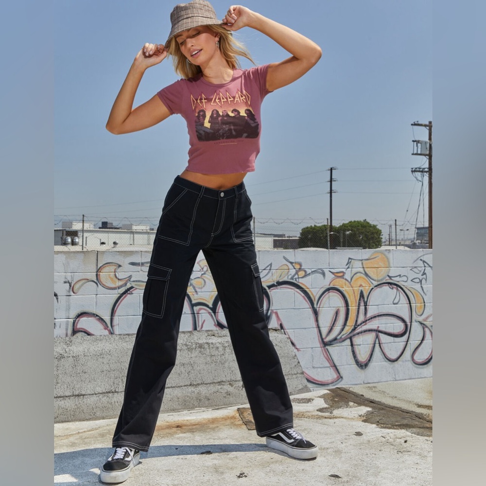 Black Cargo Pants Wide Leg Size XS